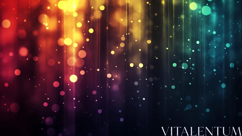 Vibrant bokeh light streaks in a colorful abstract digital design.
