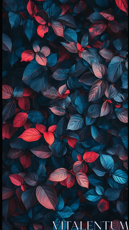 Dual-tone foliage forms dense abstract botanical pattern