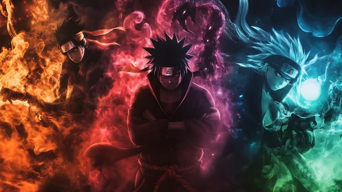 Triadic ninja composition isolates elemental chakra fields