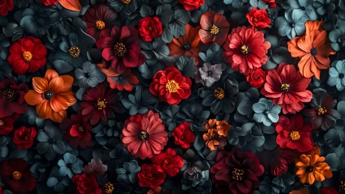 Crimson Dreams Bloom Where Shadows Dance With Fire