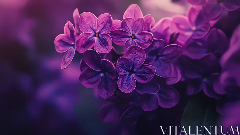 Velvet Lilac Whispers: Luminous Petals in Purple Reverie.