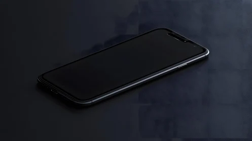 Sleek Modern Smartphone on Dark Minimalist Background.