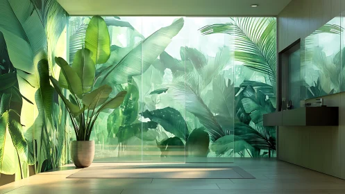 Botanical Haven Filled With Lush Green Foliage.