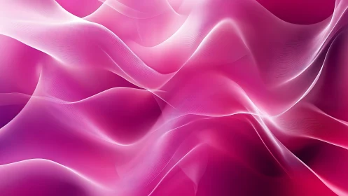 Pink and white flowing waveforms on abstract gradient field.