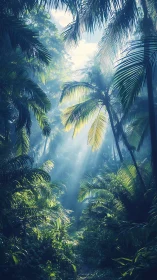 Tropical Canopy: Sunlit Palm Forest.