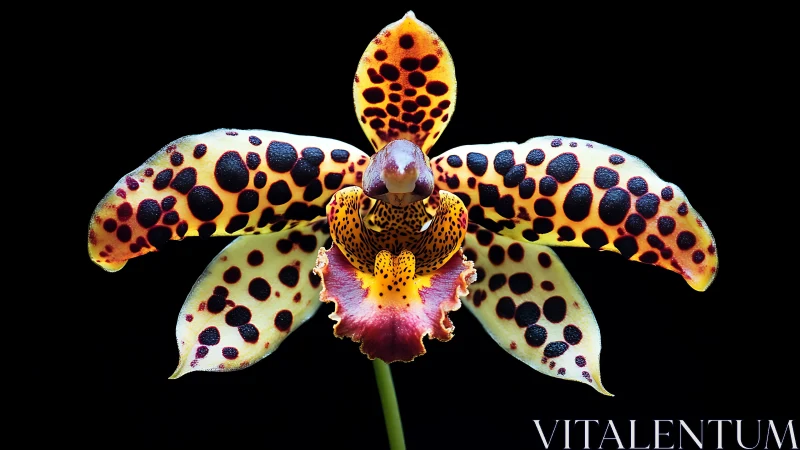 Speckled orchid spotlight with wild, painterly petals.