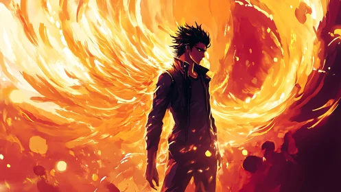 Fireborn rebel crowned in phoenix stormlight blaze.