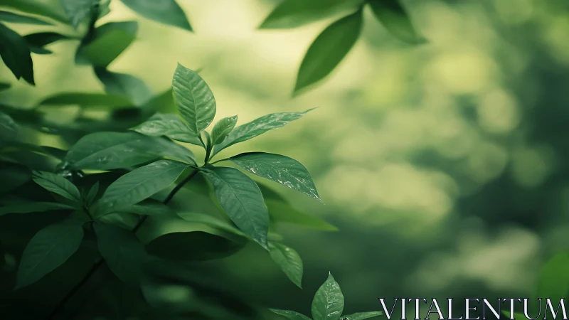 Close-up foliage with shallow depth of field in greenery.