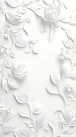 Monochromatic Sculptural Relief: Multi-Layered Floral Bas-Relief Study.