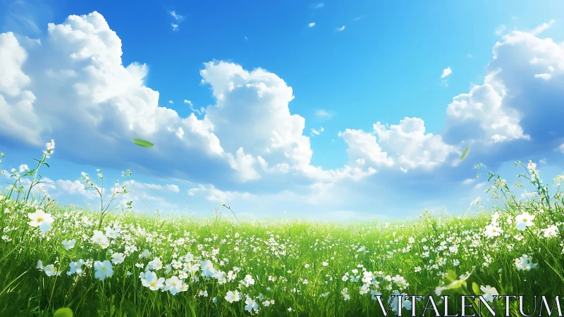 Cloud kingdoms drift above a meadow of whispering light