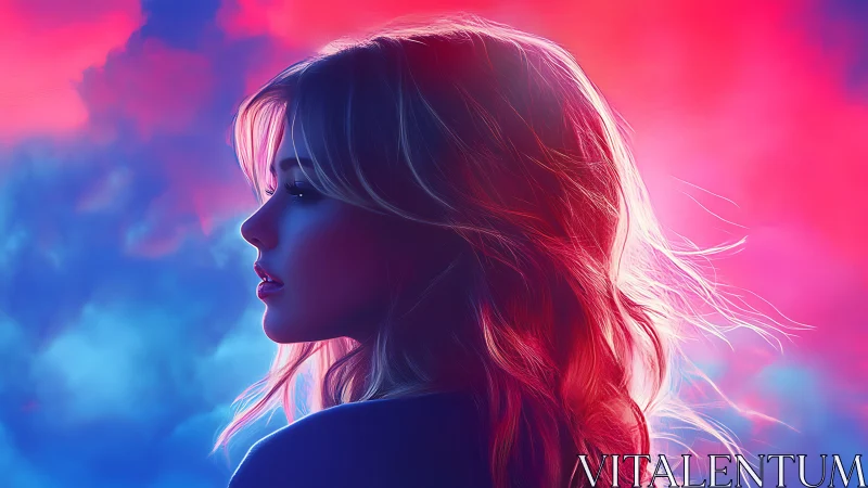 Profile portrait uses dual-color backlighting for volumetric glow