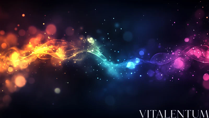 Color-spectrum light waves form dynamic flowing particle ribbon