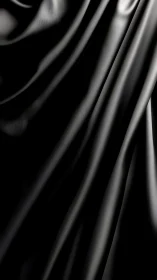 Black satin fabric folds with soft reflective highlights.