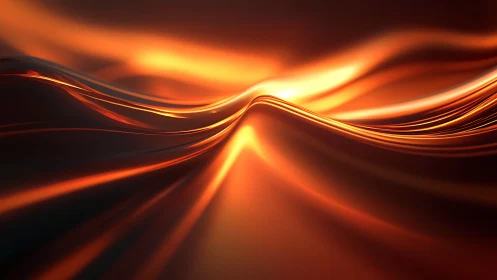 Luminous molten waves flow across a glowing abstract horizon.