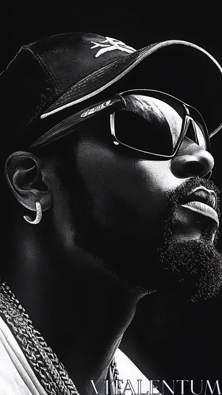 Chrome-lit swagger studies a distant light without blinking