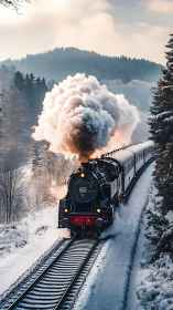 Steam locomotive punches through winter silence in style