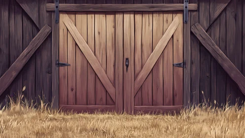 Weathered barn doors inviting quiet country daydreams.