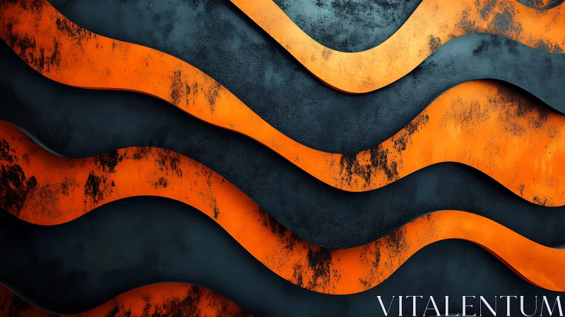 Molten orange waves drift boldly across midnight steel