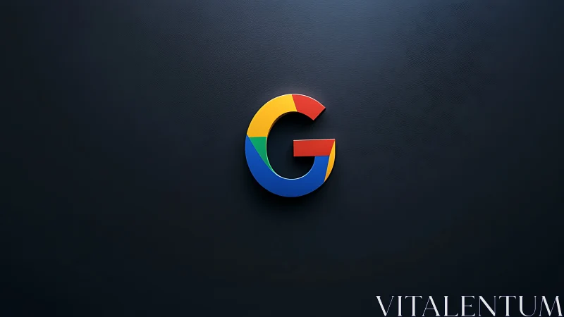 Three-dimensional Google Wordmark Illuminated on Textured Surface.