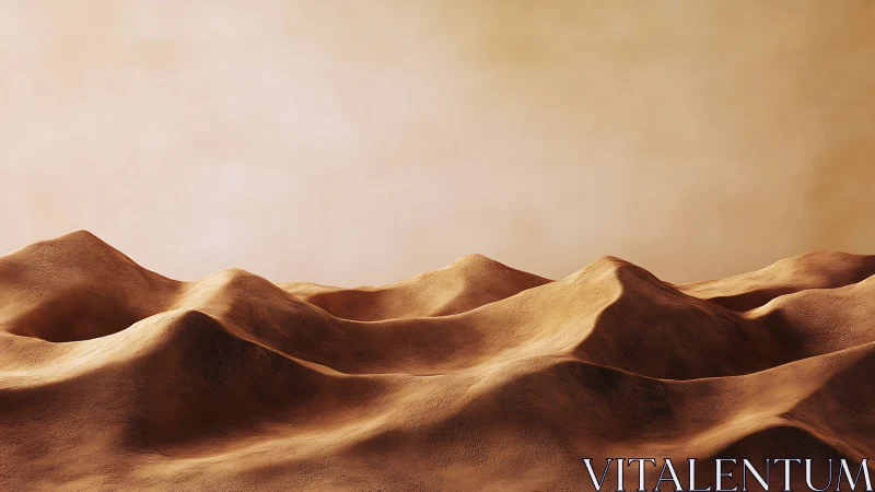Sunlit desert dunes rendered in soft ochre relief.