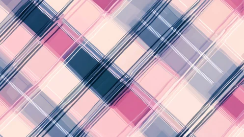 Blushing plaid dreamscape in layered pink and midnight lines.