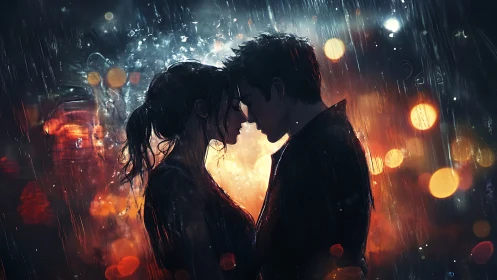 Rain-Kissed Silhouettes Share Cinematic Intimacy