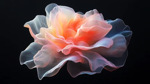 Volumetric translucent flower rendered with layered light gradients