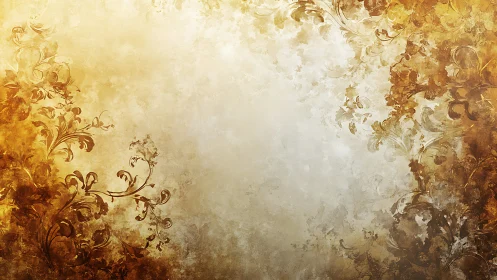 Floral ornaments form a textured vignette around central void