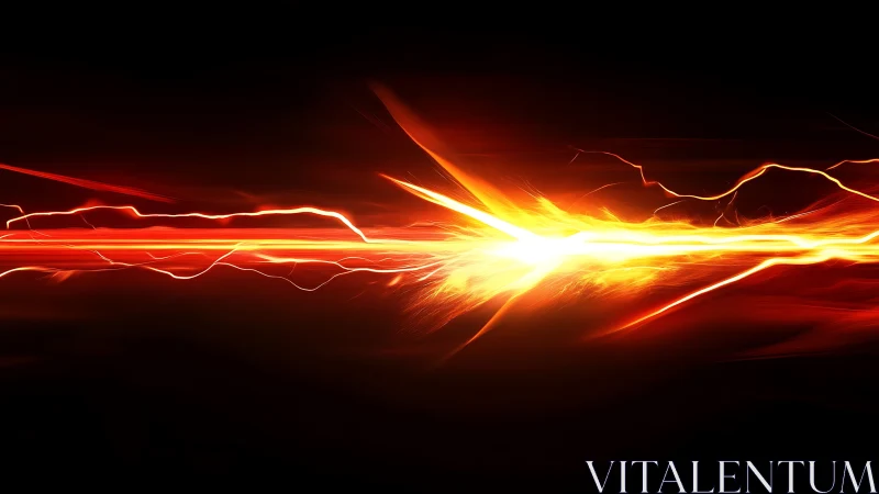 Energy beam explosion with radiating light rays