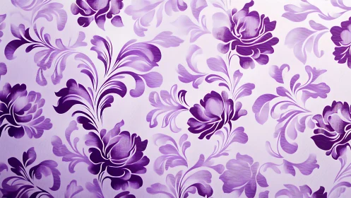 Purple Floral Pattern Ornate Baroque Design.