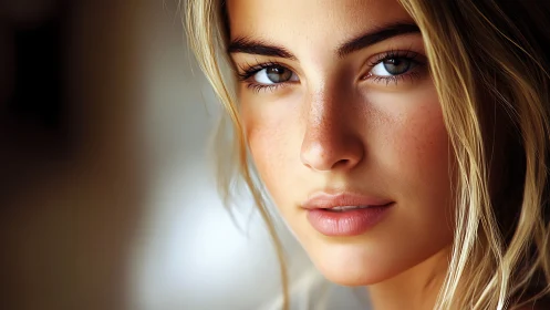 Close-up digital portrait focuses on a young woman’s face