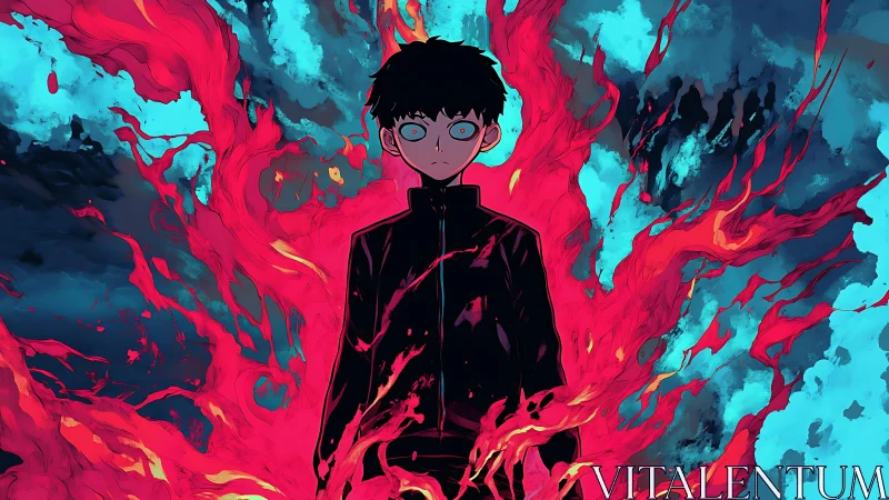 Quiet storm of power surrounding a wide-eyed hero figure.