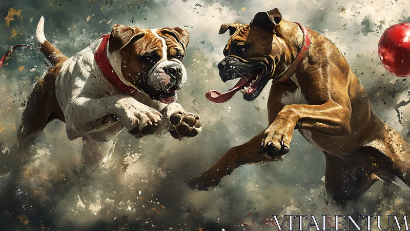 Brave Bulldogs Play Fighting Amid Magical Chaos.