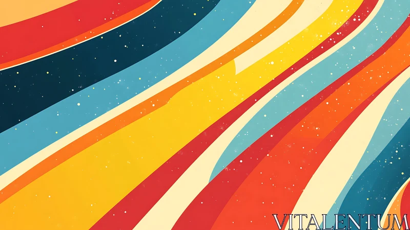 Retro comet ribbons streaking across a candy-colored sky.