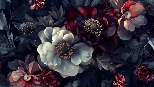 Nocturnal Bloom Symphony: Where Moonlight Meets Velvet Petals.