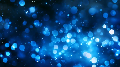 Blue bokeh constellations drift like underwater starlight