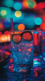 Vibrant Neon Cocktail with Style and Shimmer