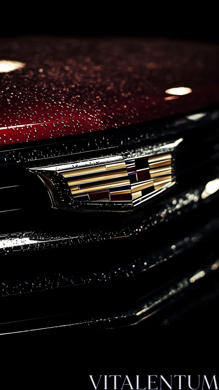 Hydrophobic microbeads on illuminated automotive grille emblem.