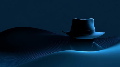Mysterious silhouette in blue waves suggests digital secrecy.