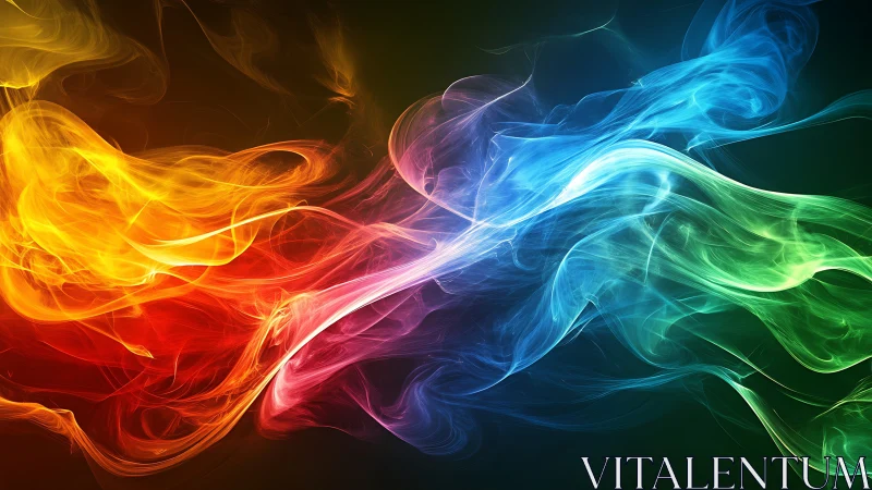 Color storms collide as spectral rivers twist through dark