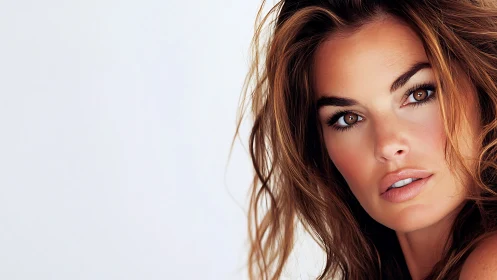 Close-up portrait of woman with neutral facial expression