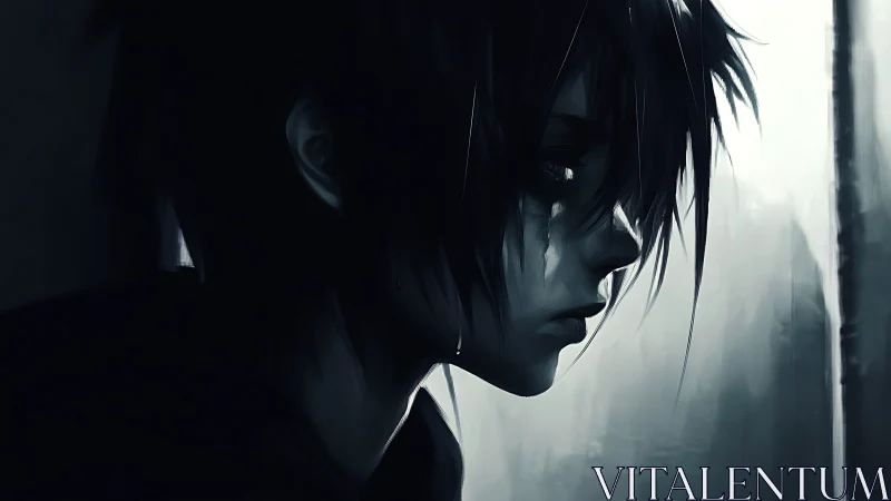 Side-lit anime profile studies melancholic expression and chiaroscuro