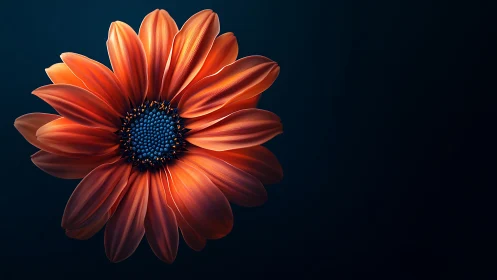 Radiant Red Bloom Against Twilight Skies.