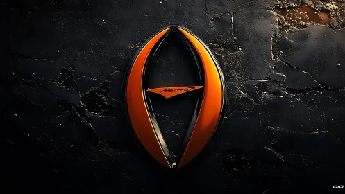 Elliptical micro2 emblem on distressed textured wall surface.