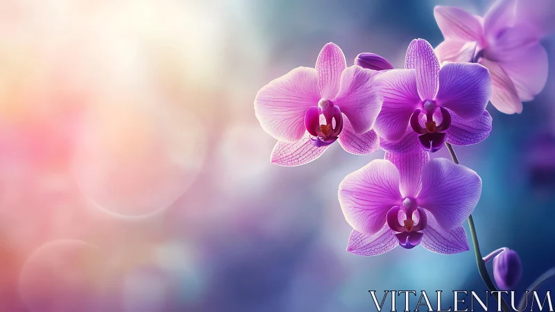 Purple orchids displaying bilateral symmetry with crimson centers