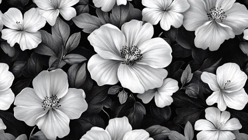 Beautiful black and white flowers bloom in stunning artistic detail