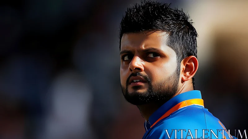 Side-lit athlete portrait with high contrast facial focus.