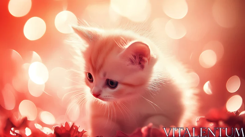 Enchanted Kitten in a Soft Coral Dream.
