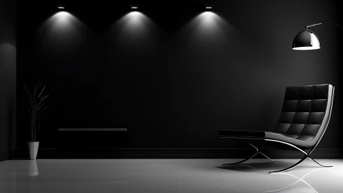 Sleek black lounge corner welcomes quiet, modern comfort