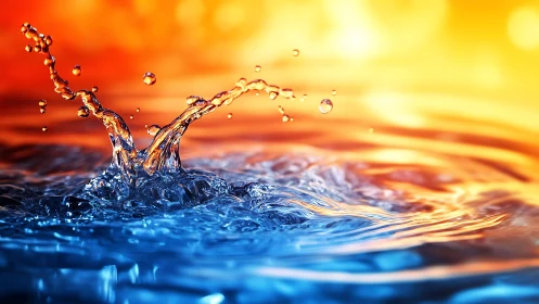 Hydrodynamic splash plume under thermal bicolor illumination.